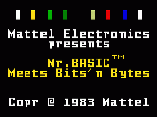 Mr. Basic Meets Bits 'N Bytes title screen for Intellivision